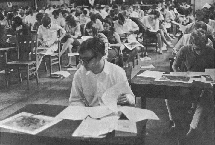 Students taking a test